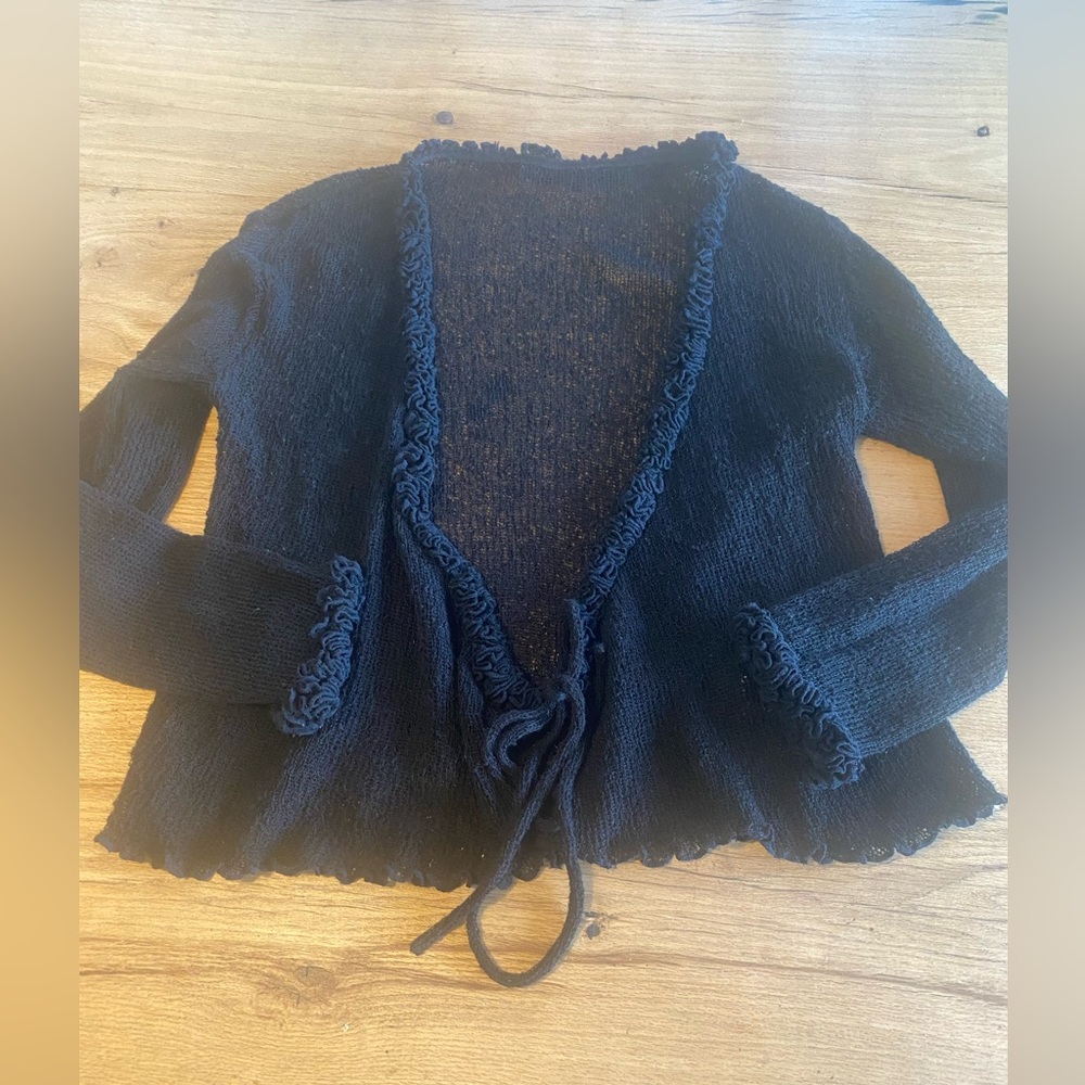 Nomadic Traders Black Cardigan Tie front Women's Cardigan
